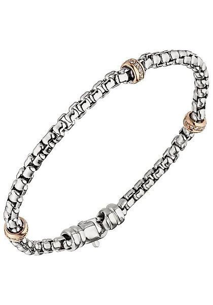 JOBO Goldarmband, 585 Gold bicolor mit 39 Diamanten 19 cm günstig online kaufen