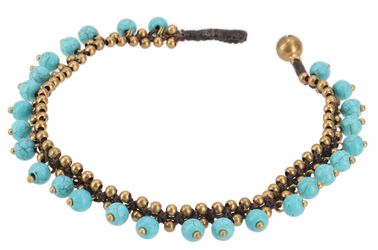 Guru-Shop Fußkette Fußkette Makramee mit Glöckchen, günstig online kaufen