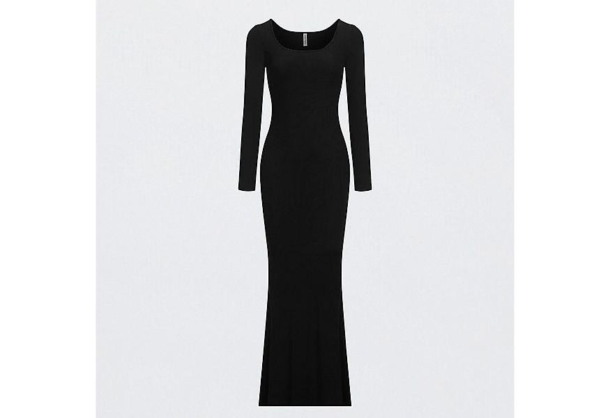 cfab by creamy fabrics Jerseykleid Ribbed Long Sleeve Maxikleid-Schwarz-L ( günstig online kaufen