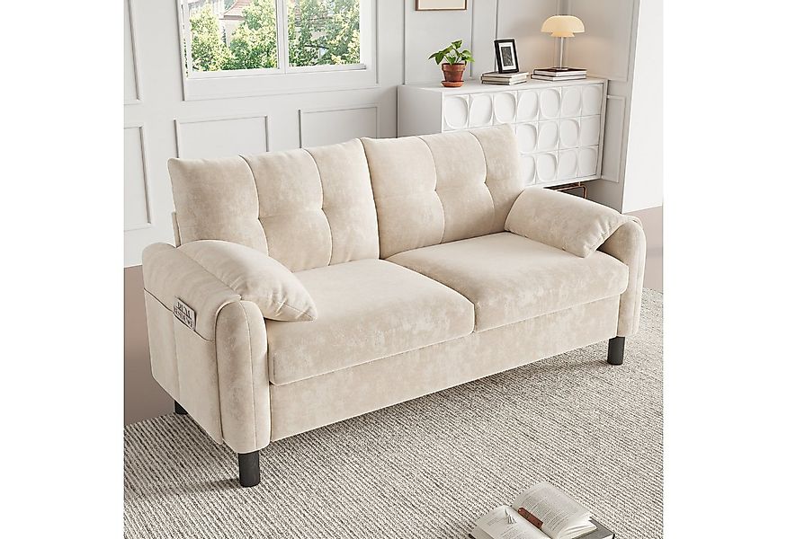 i@home 2-Sitzer Polstersofa, bequemes Sofa aus Chenille Stoff mit dicken Ki günstig online kaufen
