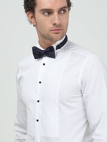 KİP Langarmhemd Weiße Slim Fit Doppel-Manschette günstig online kaufen