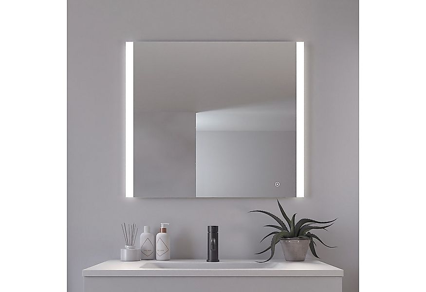 Loevschall Badspiegel Vega Quadratisch, Badzimmerspiegel mit LED Beleuchtun günstig online kaufen