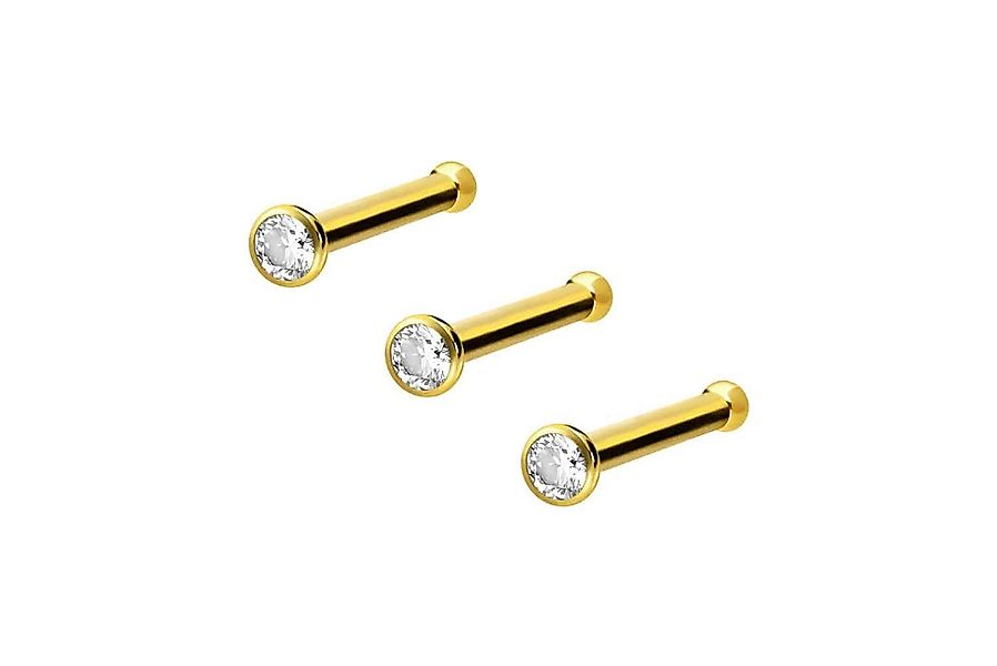 PIERCINGLINE Nasenpiercing 3er Set Chirurgenstahl Nasenstecker Pin KRISTALL günstig online kaufen