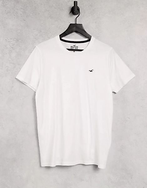 Hollister – Weißes T-Shirt mit Logo günstig online kaufen