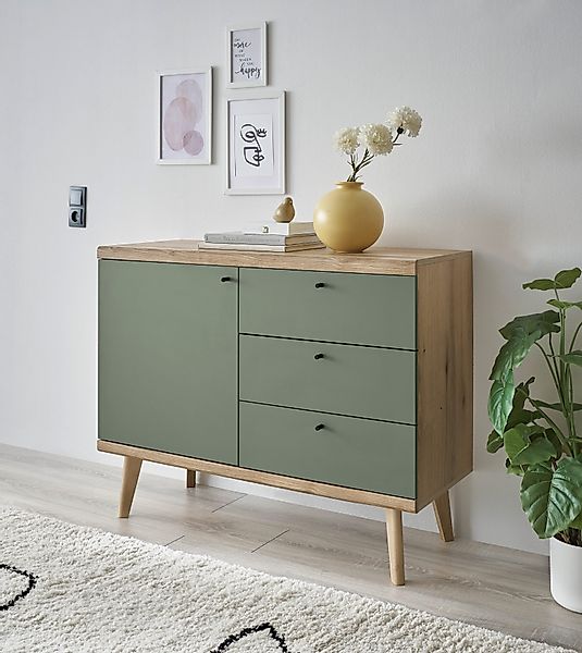 INOSIGN Sideboard "MAVAS", in moderner Trendfarbe, Griffe aus Metall (Schwa günstig online kaufen