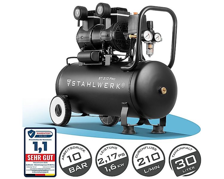 STAHLWERK Kompressor Kompressor ST-310 Pro mit 10 bar, 2,1 PS, 1,6 kW, 1600 günstig online kaufen
