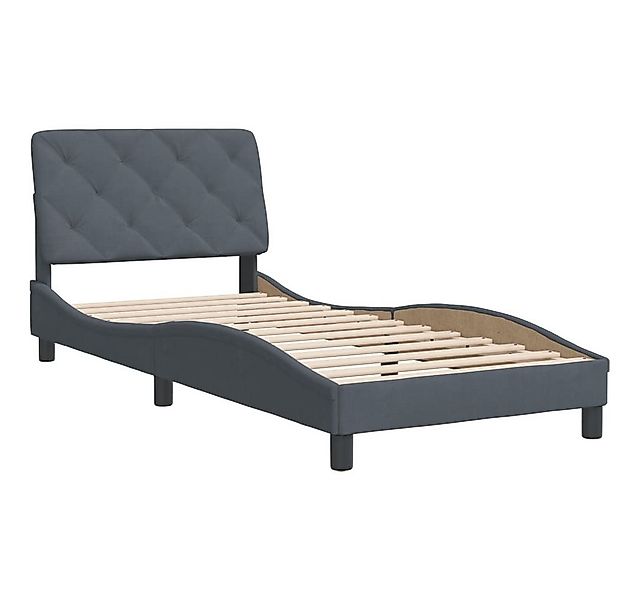 vidaXL Bett Bettgestell ohne Matratze Dunkelgrau 90x190 cm Samt günstig online kaufen