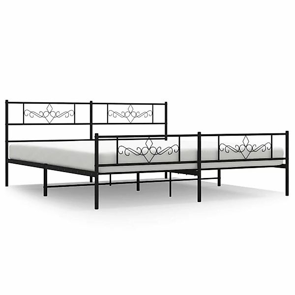 vidaXL Bettgestell mit Kopf- und Fußteil Metall Schwarz 193x203 cm Modell 1 günstig online kaufen
