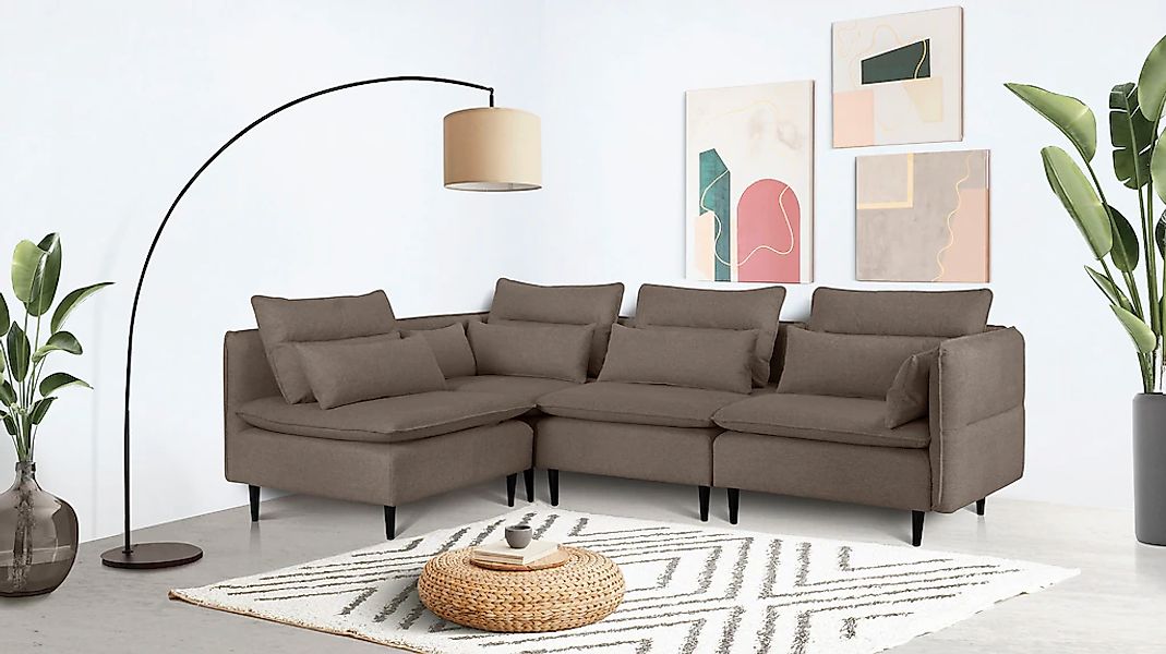 andas Ecksofa "ALVIK L-Form" zusammengesetzt aus Modulen, erweiterbar mit M günstig online kaufen