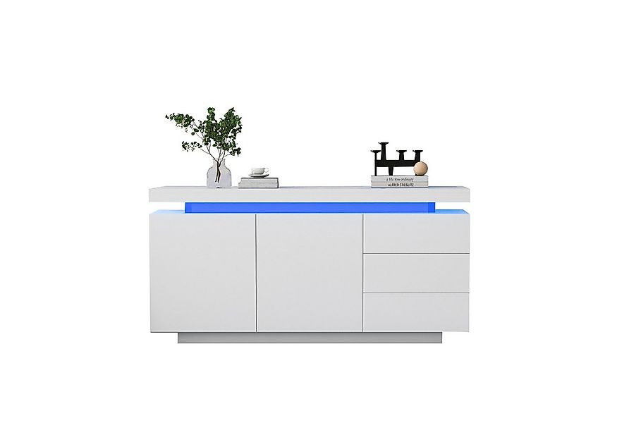 OKWISH Sideboard Schubladenkommode (Hochglanz mit LED inkl., Schubkastenkom günstig online kaufen