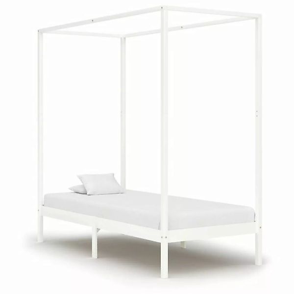 furnicato Bett Himmelbett-Gestell Weiß Massivholz Kiefer 90 x 200 cm günstig online kaufen