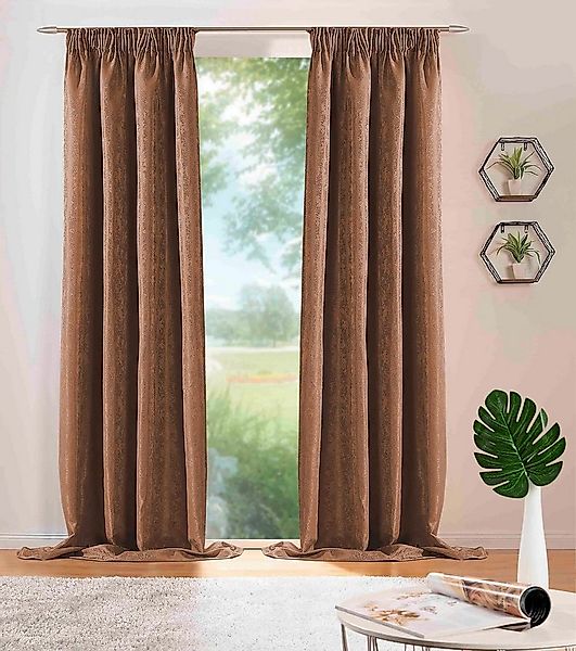 DecoHome24 Gardine Brillant Meliert (2 St), Kräuselband, blickdicht, Polyes günstig online kaufen