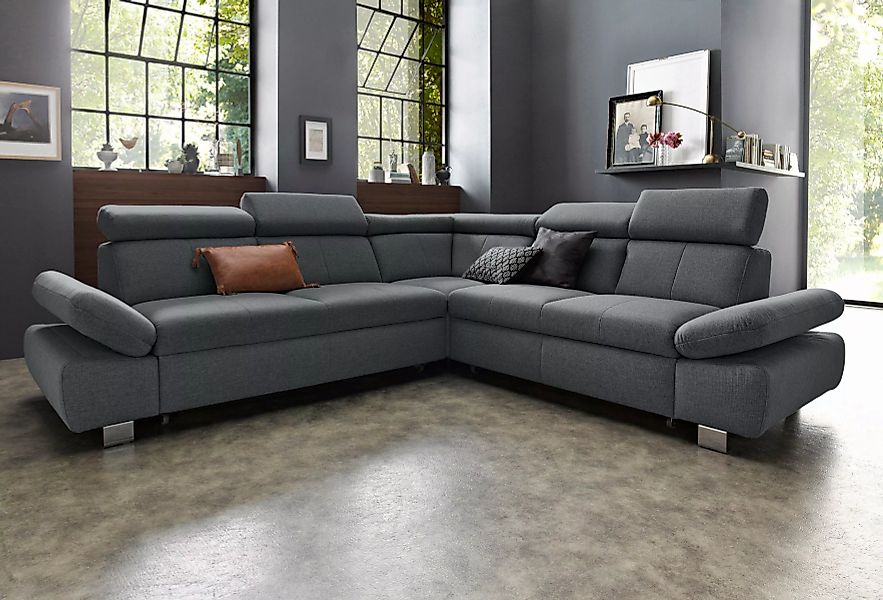 exxpo - sofa fashion Ecksofa »Happy, L-Form«, inkl. Kopf- und Armteilverste günstig online kaufen