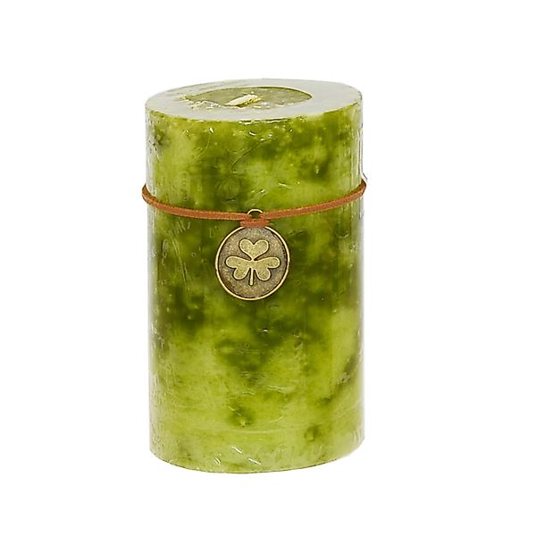 B&S Stumpenkerze Trendkerze durchgefärbt marmoriert olive günstig online kaufen