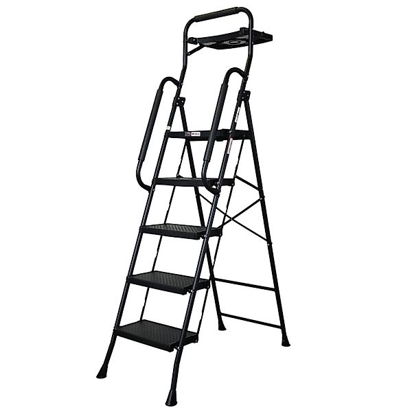 PROREGAL Profi-Trittleiter Klappbar Mit Handbügel Und Werkzeugablage 5 Stuf günstig online kaufen