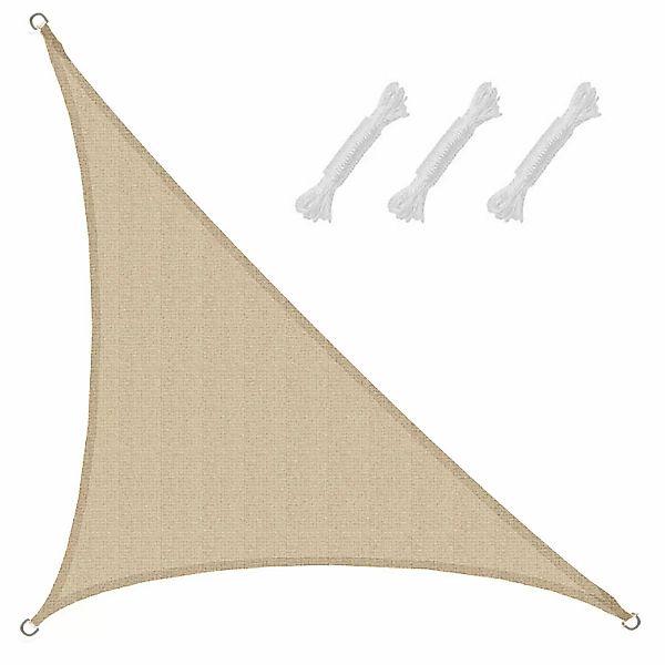 AMANKA HDPE Sonnensegel - 3 x 3 x 4,2 m Rechtwinklig Beige günstig online kaufen