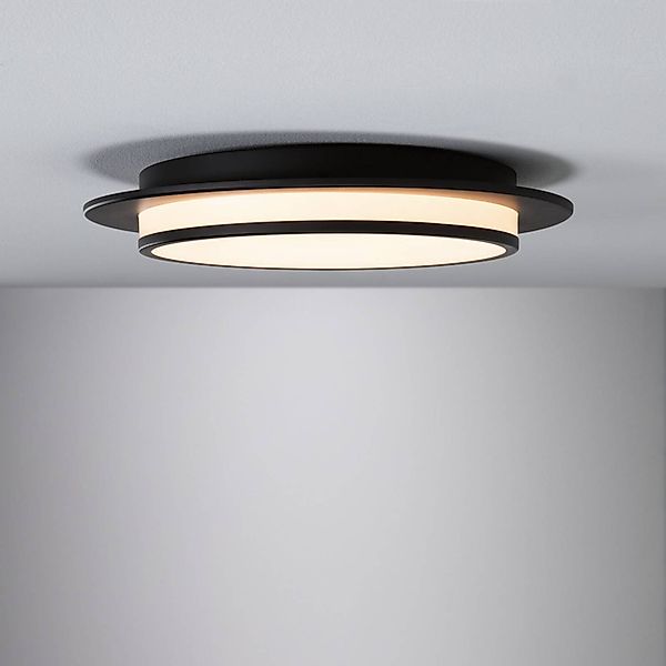 Paulmann LED Deckenleuchte »Egron 15W 360 mm Schwarz 230V 2700K Metall/Kuns günstig online kaufen