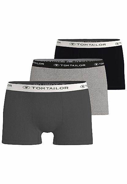 TOM TAILOR Boxershorts "Buffer" 3er Pack, weich, bequem, basic, eng, Logobu günstig online kaufen