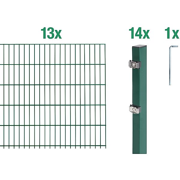 Alberts Doppelstabmattenzaun Grundset, (Set), Höhe: 80-160 günstig online kaufen