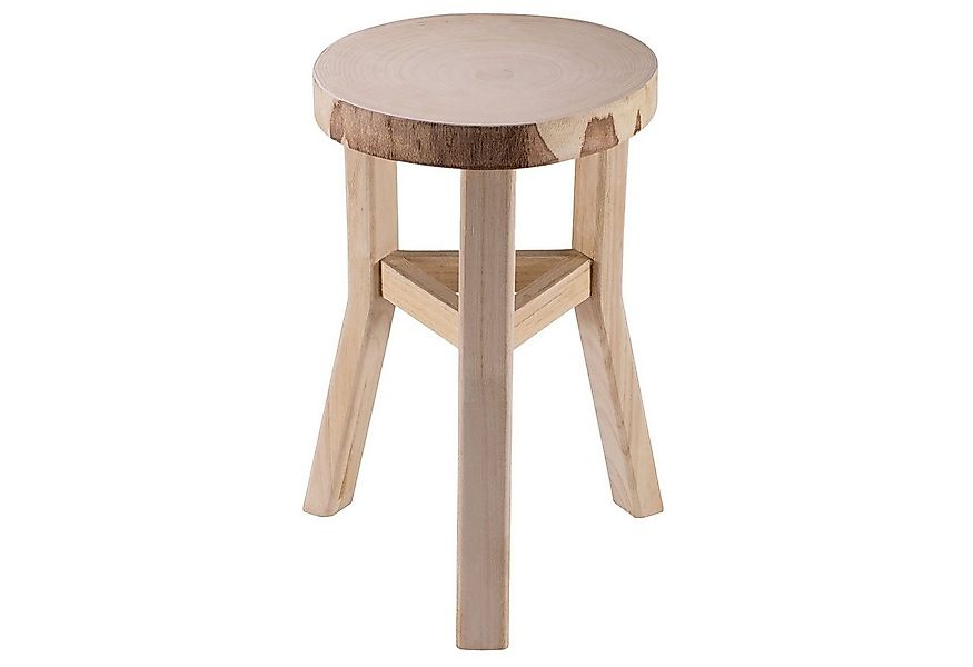 CARO-Möbel Sitzhocker ZAHORA, Sitzhocker Deko Hocker Blumenhocker Paulownia günstig online kaufen