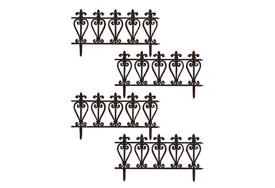 HTI-Living Beetbegrenzung Zierzaun Ornament 4-teilig Nessa, 4 Zaunelemente, günstig online kaufen