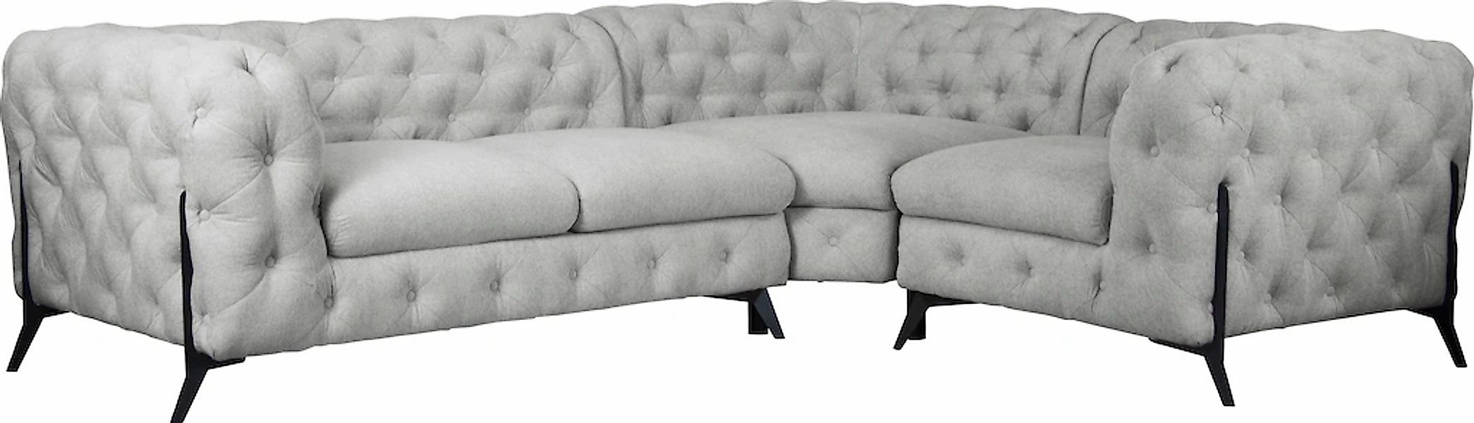 Home affaire Chesterfield-Sofa "Amaury L-Form" moderne Chersterfield-Optik, günstig online kaufen