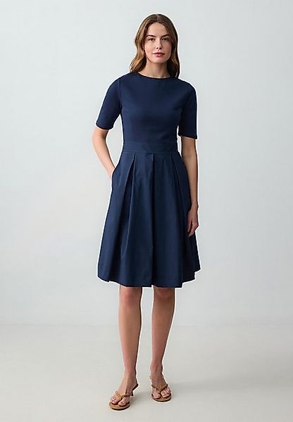 Jimmy Key Midikleid Geweven midi-jurk met ronde hals en korte mouwen günstig online kaufen