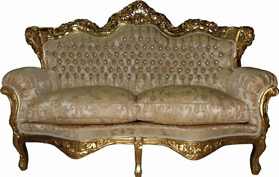 Casa Padrino 2-Sitzer Barock 2-er Sofa Master Creme Barock Muster/ Gold mit günstig online kaufen