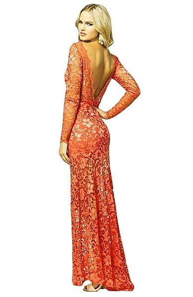 Sarcia.eu Spitzenkleid John Zack orangefarbiges Maxikleid aus Spitze L günstig online kaufen