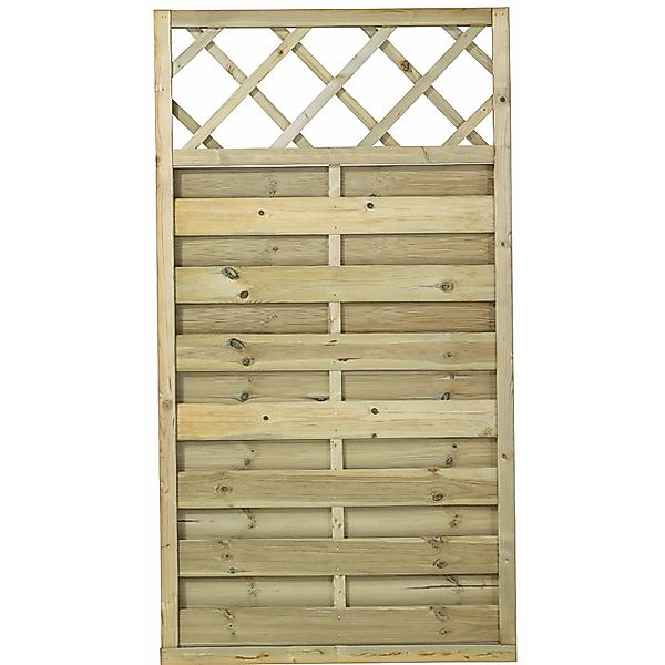 Sichtschutzzaun Bergen mit Gitter Nadelholz druckimprägniert 90 cm x 165 cm günstig online kaufen