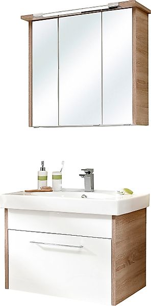 Saphir Badmöbel-Set »Quickset 382 2-teilig Keramik-Waschtisch mit LED-Spieg günstig online kaufen