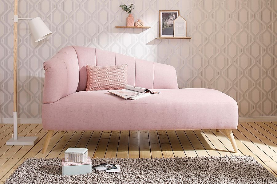 OTTO home Recamiere "Lucy, Chaiselonge mit Massivholzfüßen und Steppung," A günstig online kaufen