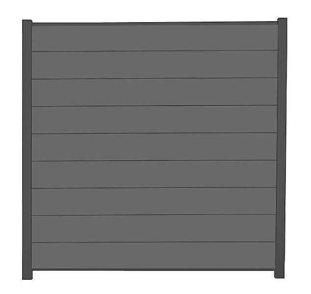 WPC Profi Gartenzaun Sichtschutzzaun Zaun Komplettset anthrazit, (Kompletts günstig online kaufen