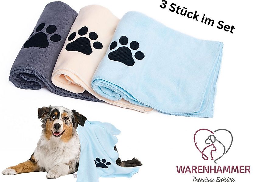 Warenhammer Hundehandtuch Mikrofaser im 3er Set 35x75 cm oder 50x100 cm / v günstig online kaufen