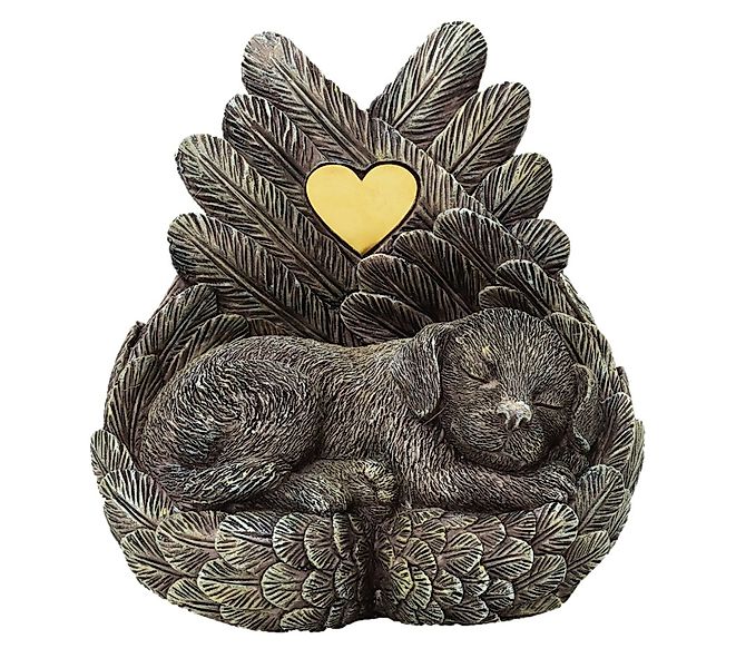 MystiCalls Tierfigur Hunde Urne Hund schläft in Engelsflügel Tierurne Hunde günstig online kaufen