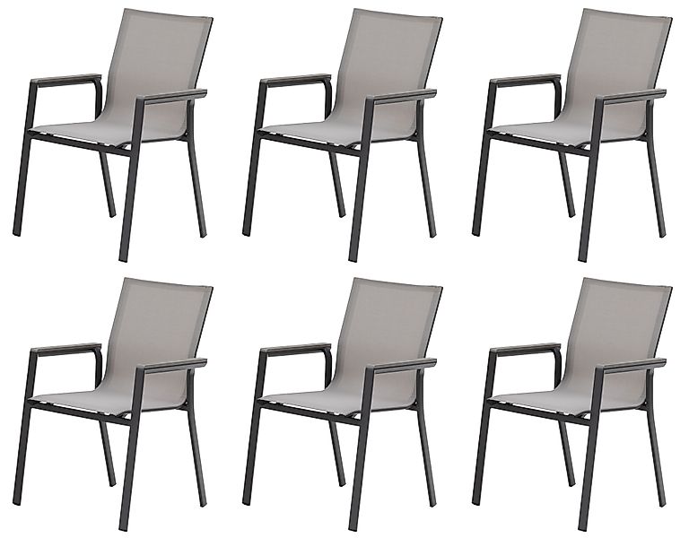 Gardissimo Gartenstuhl 6er Set Stapelstuhl Aluminium günstig online kaufen