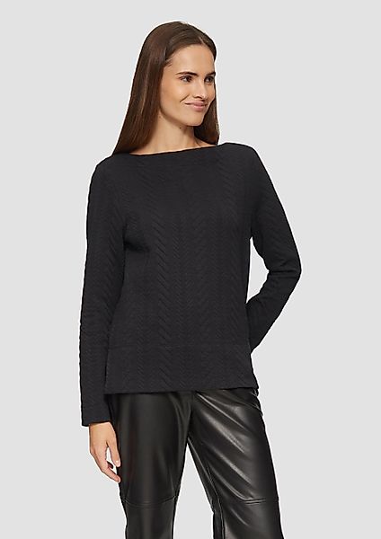 s.Oliver Sweatshirt Sweatshirt Strukturiertes Jacquard-Sweatshirt mit günstig online kaufen