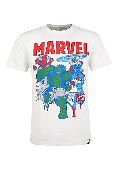 Recovered T-Shirt Iron Man, Thor, Captain America & The Hulk White mit cool günstig online kaufen