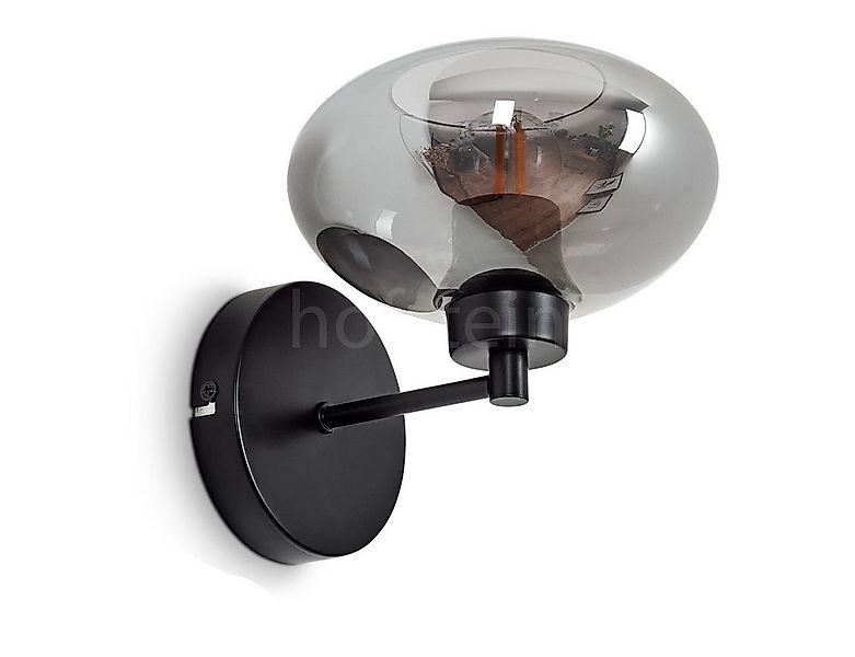 hofstein Wandleuchte »Pietramelara« Wandlampe aus Metall/Glas in Schwarz/Ra günstig online kaufen