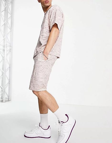 ASOS DESIGN – Strick-Shorts aus Leinenmischung und rosa Space-Dye-Garn, Kom günstig online kaufen