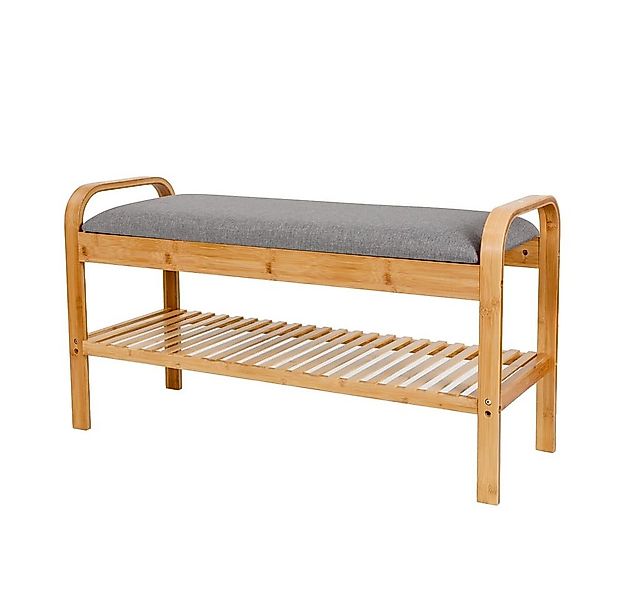 Lumaland Schuhregal Schuhregal aus Bambus mit Sitzbank, 1 Ebene 90x50x30 Sc günstig online kaufen