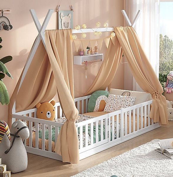Alavya Home® Kinderbett Hausbett Bodenbett SKY SET aus Buche – FSC® 100% mi günstig online kaufen