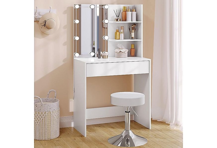 Woltu Schminktisch (1-St), mit Schminkhocker, mit Beleuchtung und Spiegel, günstig online kaufen