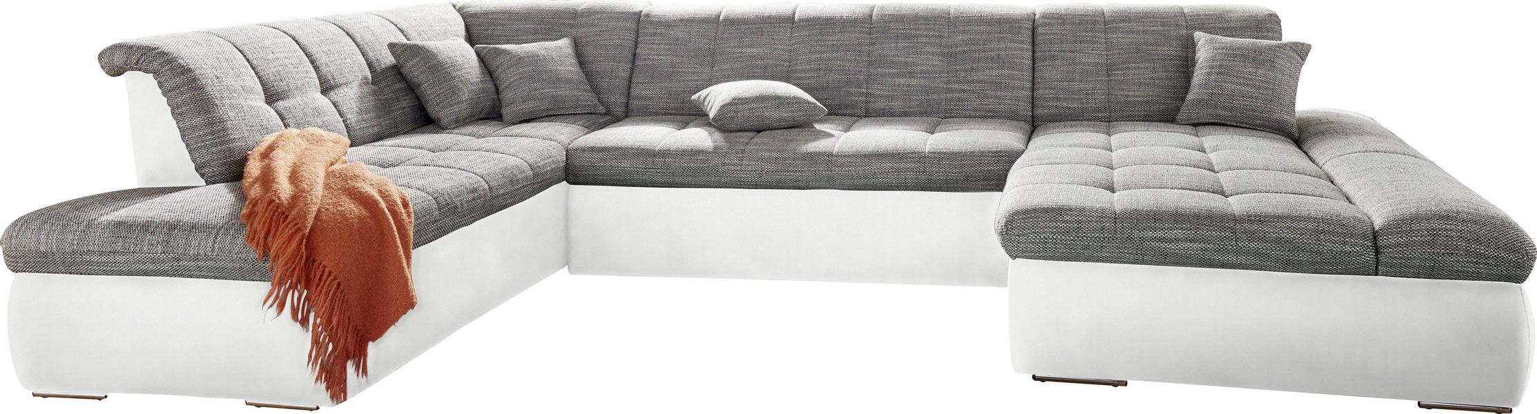 DOMO collection Wohnlandschaft "Moric Luxus incl. Zierkissen" U-Form, bis 1 günstig online kaufen
