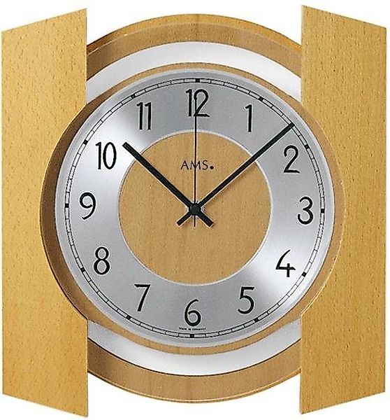 AMS Funkwanduhr F5869/18 (Quarz,Holz,Buche,Wohnzimmer,Esszimmer,Küche,Made günstig online kaufen
