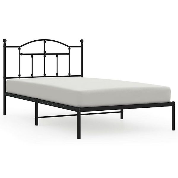 vidaXL Bettgestell, Bettrahmen mit Kopfteil Metall Schwarz 107x203 cm günstig online kaufen