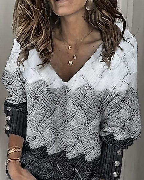 Sonderpostendiscount V-Ausschnitt-Pullover Damenpullover mit V Ausschnitt P günstig online kaufen