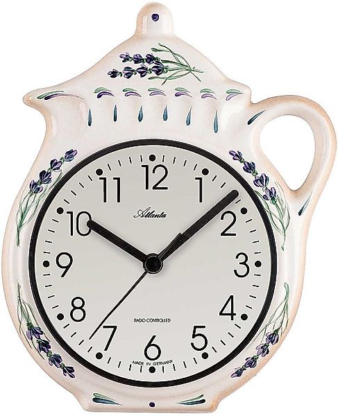 Atlanta Wanduhr klassische Küchenfunkuhr - Kanne günstig online kaufen