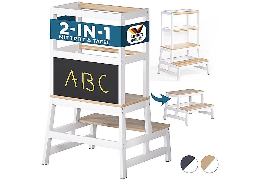 Spielwerk Stehhilfe, Lernturm 100kg belastbar Sicherheitsstange Tritthocker günstig online kaufen