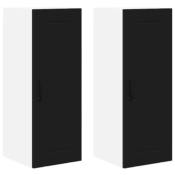 vidaXL Küchenschrank 2 Stk Schwarz 30 x 31 x 80 cm Holzwerkstoff 885008 günstig online kaufen